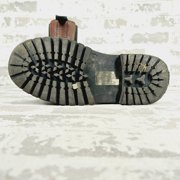 ASOS Brown & Black Leather Chunky Chelsea Ankle Boots F884 - Picture 8 of 12